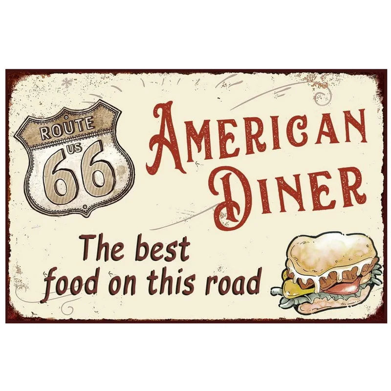 Tacos Pizza Cake Cola Foods Drinking Metal Tin Signs Posters Plate Wall Decor for Restaurant Bars Cafe Clubs Retro Poster Plaque