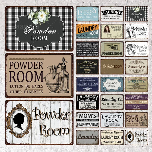 Different Room Sign Funny Metal Sign Vintage Tin Sign Laundry Room Toilet Powder Room Sign For Home Toilet Man Cave Wall Decor