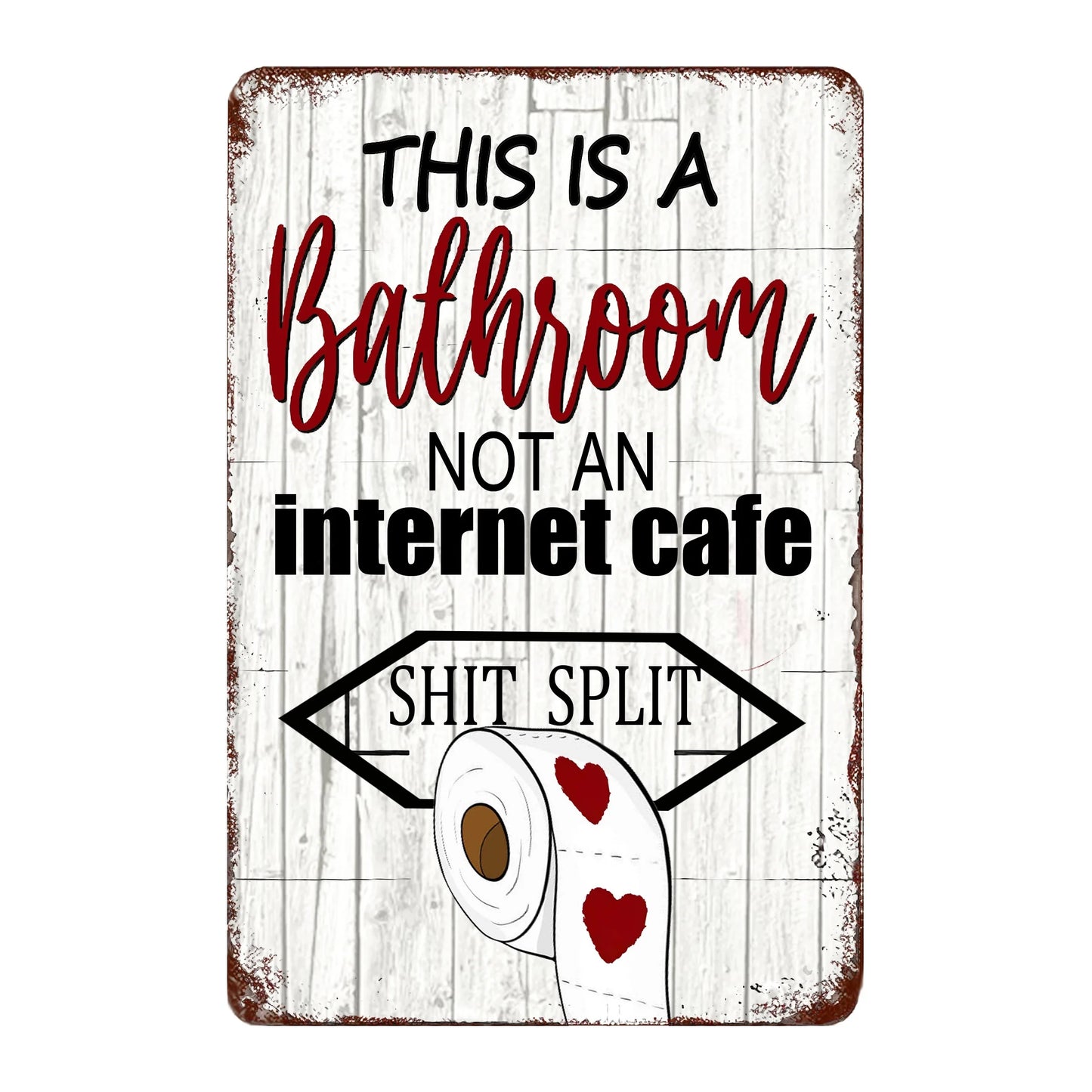 Funny Restroom Sarcastic Metal Tin Sign Posters Bathroom Decor Wall Decor Signs This Is Bathroom Not An Internet for Bathroom