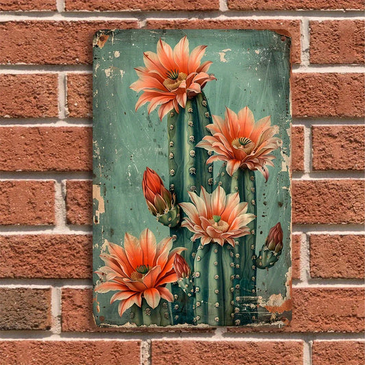 Cactus Plant Wall Decoration Sign Retro Plaque Decoration Wall Art Decoration Suitable For Indoor And Outdoor Decoration