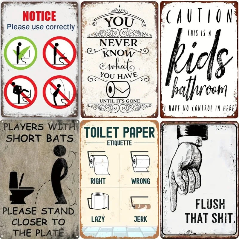 Funny Restroom Sarcastic Metal Tin Sign Posters Bathroom Decor Wall Decor Signs This Is Bathroom Not An Internet for Bathroom