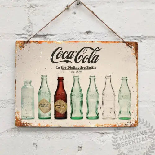 COKE BOTTLES Replica Vintage Metal Wall sign Retro Pub Bar Mancave Cola Retro