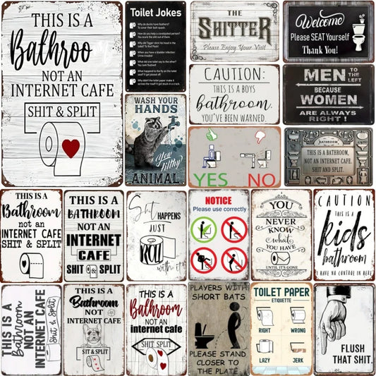 Funny Restroom Sarcastic Metal Tin Sign Posters Bathroom Decor Wall Decor Signs This Is Bathroom Not An Internet for Bathroom